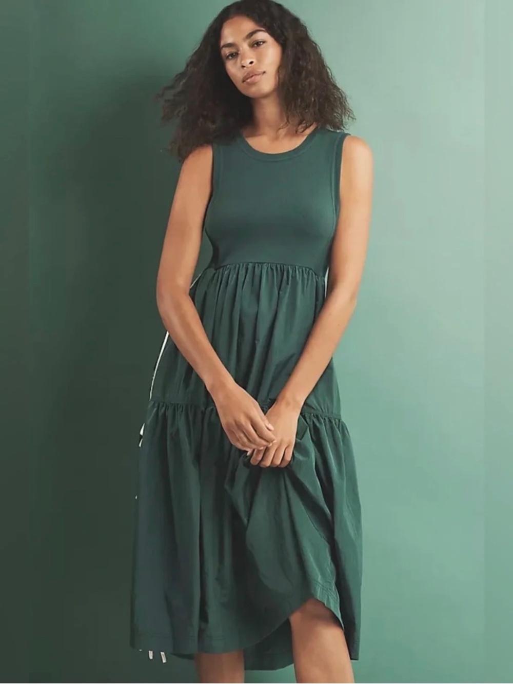 Daily Practice x Anthropologie Bowline emerald green Sleeveless size L